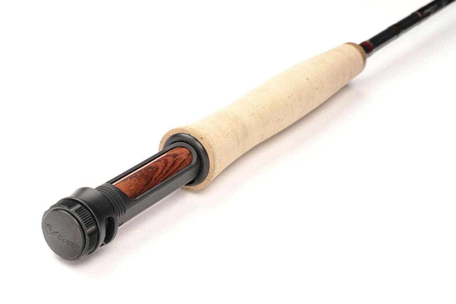 Cork grip and reel seat on a fly rod
