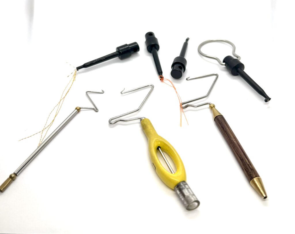 Bobbins and hackle pliers